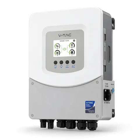 Un inversor híbrido V-TAC blanco